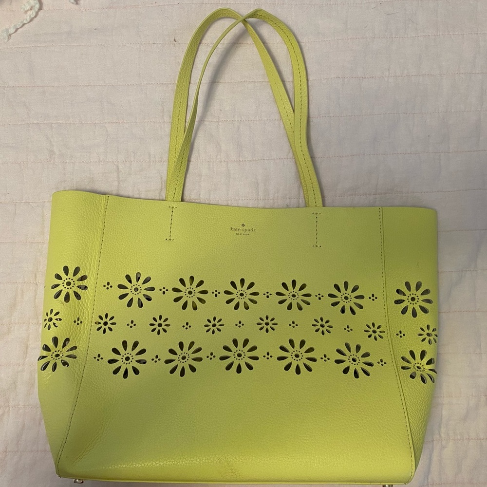 Yellow Kate Spade Flower Cut Out Tote